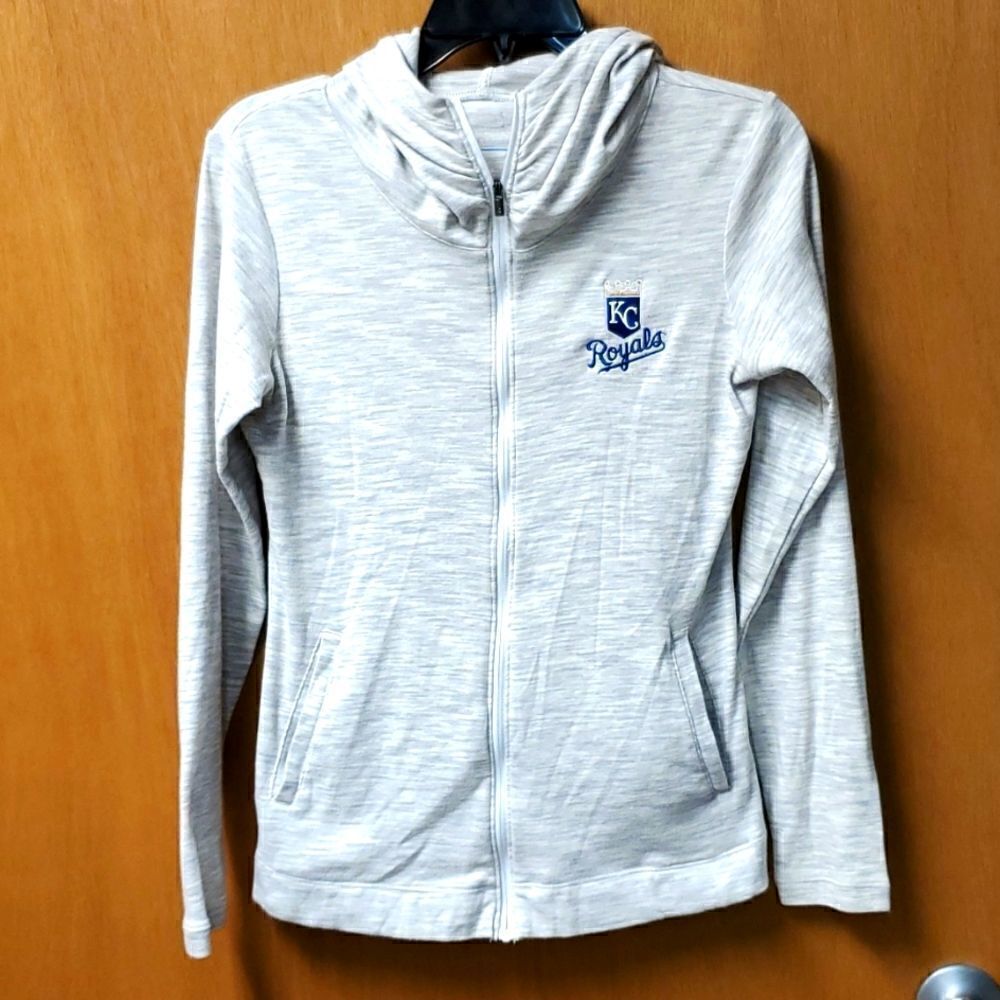 Kansas City Royals Columia Womans Grey Zip Up Hoodie, Small